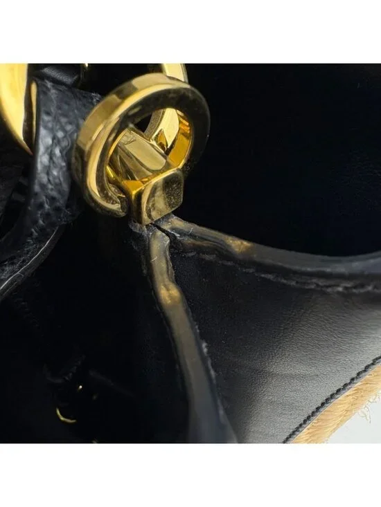 Prada Pannier Logo 2-Way Shoulder Bag Straw Beige Black - Picture 5 of 8